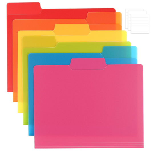 Poly File Folders with One-Third Cut Tabs, Eighteen Pieces in Six Colors - Image 2