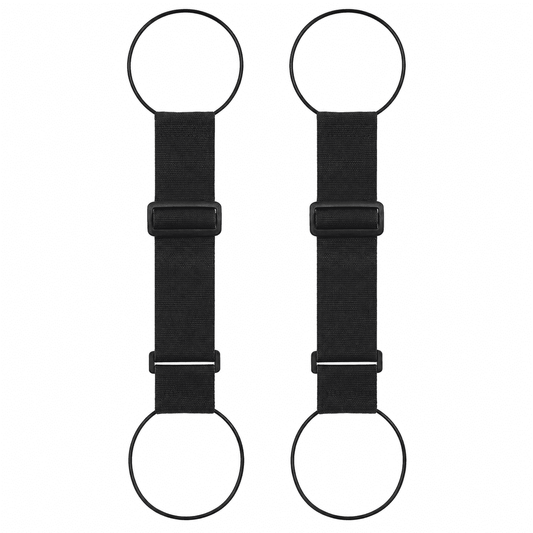 Adjustable Luggage Connector Straps, Two Pieces in Black Webbing