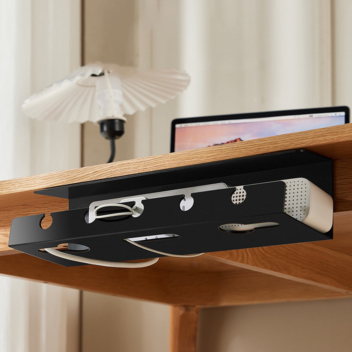 Under-Desk Cable Tray in Black, 15.74 by 4.72 by 3.93 Inches - Image 2