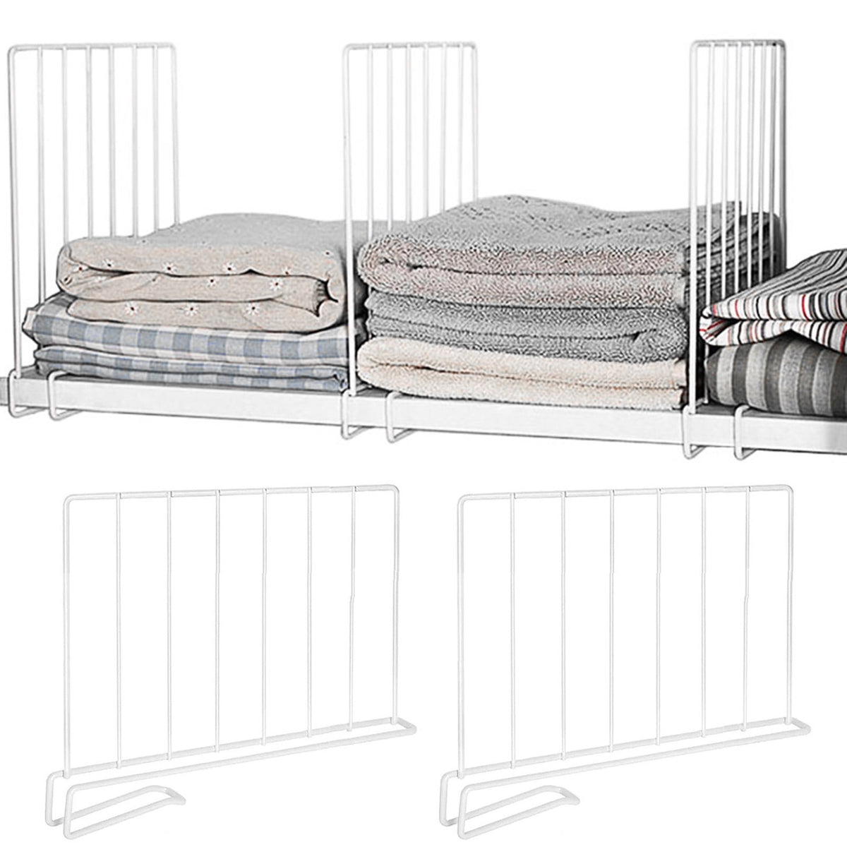 Clip-On Metal Shelf Dividers for Closets, Cupboards and Filing Shelves - Image 2