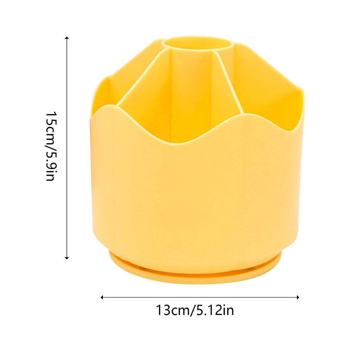 Rotating Desk Organizer with Six Compartments for Pens, Scissors and Brushes - Image 2
