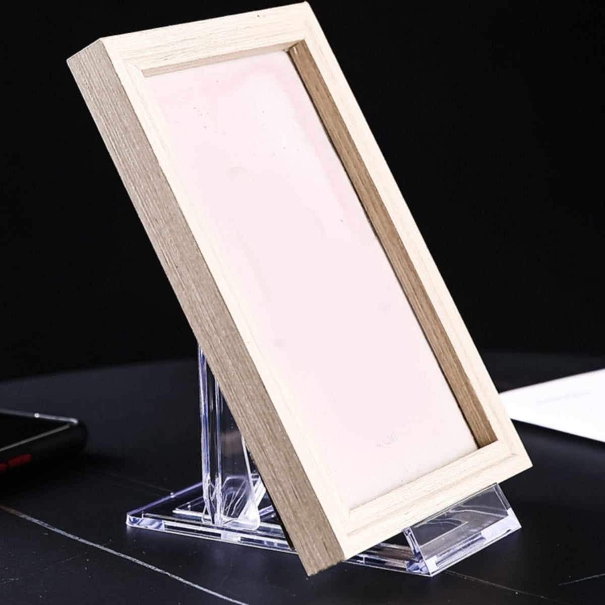 Clear Acrylic Easel Stand with Three Locking Angles for Books and Artwork - Image 6