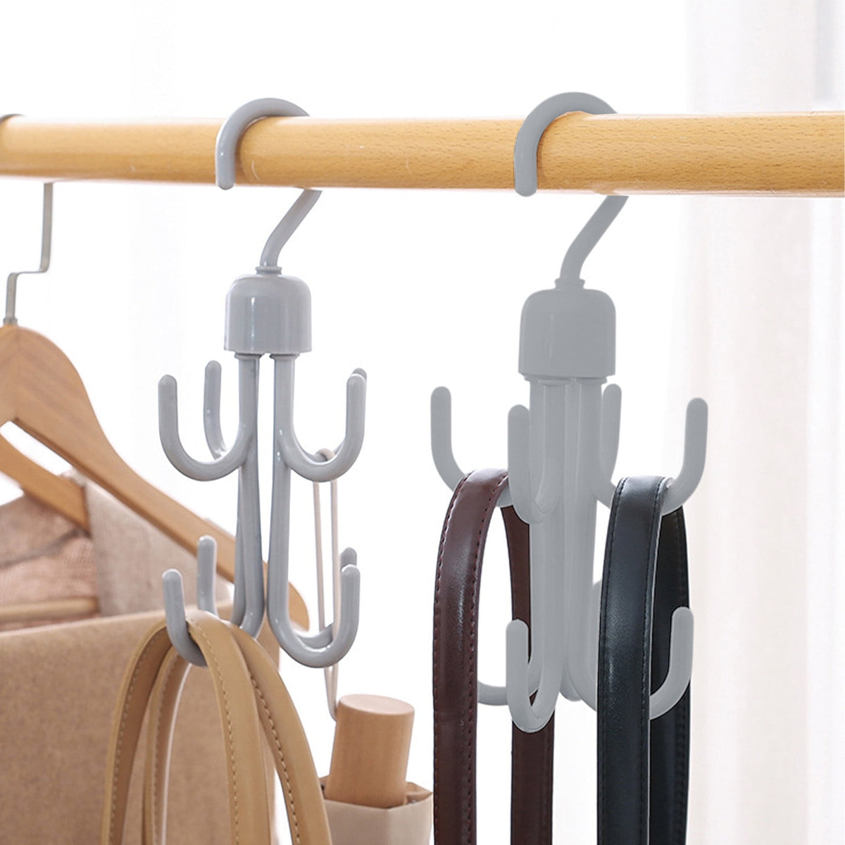 Double-Layer Swivel Closet Hook for Scarves, Belts, Ties and Bags - Image 4