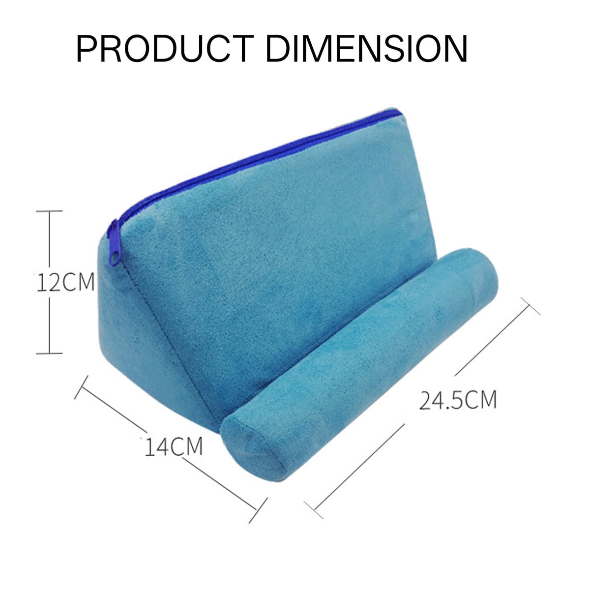 Suede Tablet Pillow Stand in Gray with Non-Slip Base and Sponge Filling - Image 4