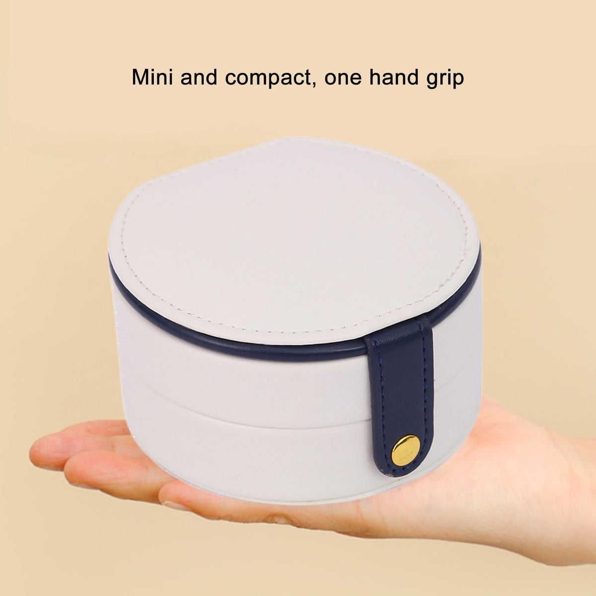 Compact Travel Jewelry Case in White with Ring Strip and Removable Dividers - Image 5