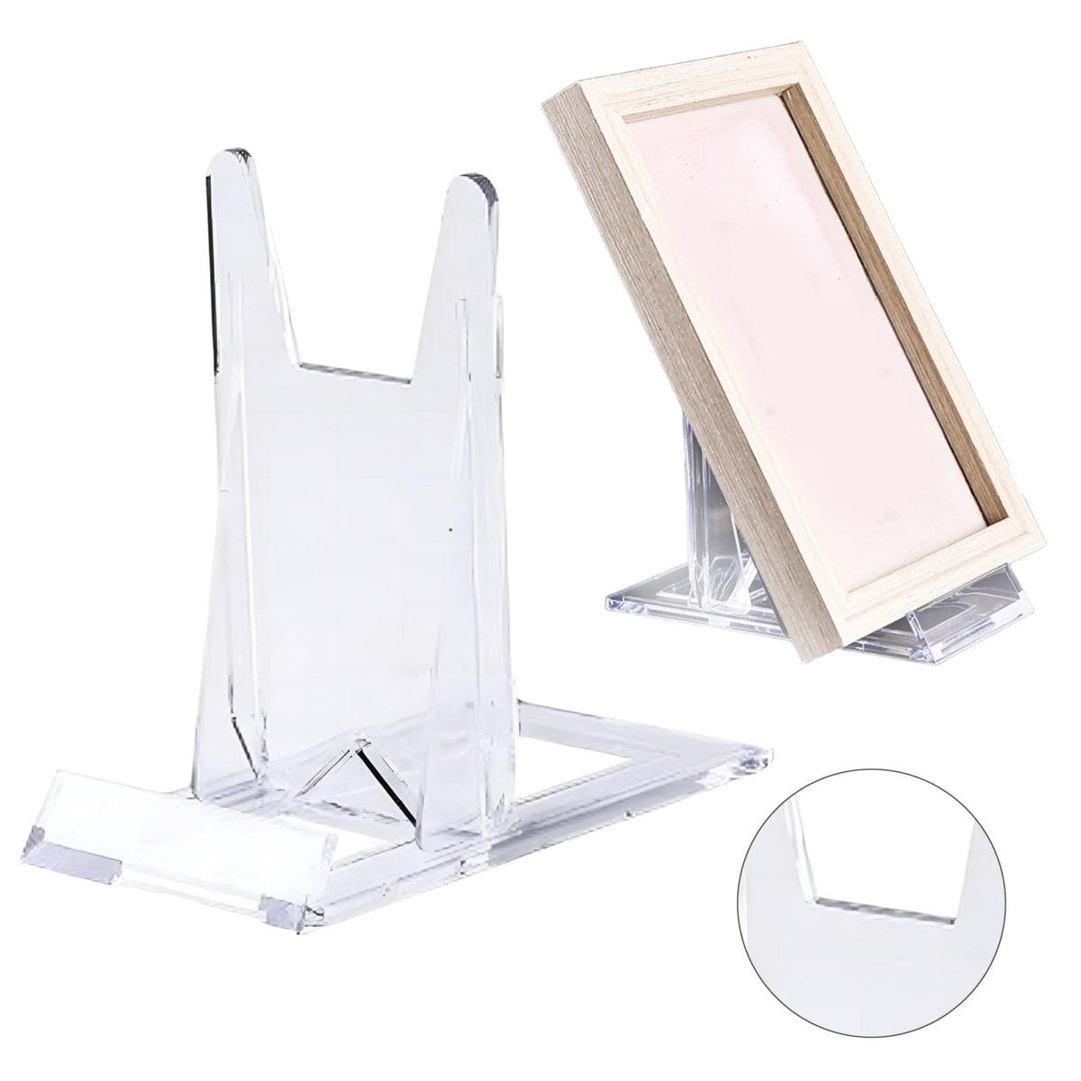 Clear Acrylic Easel Stand with Three Locking Angles for Books and Artwork - Image 2
