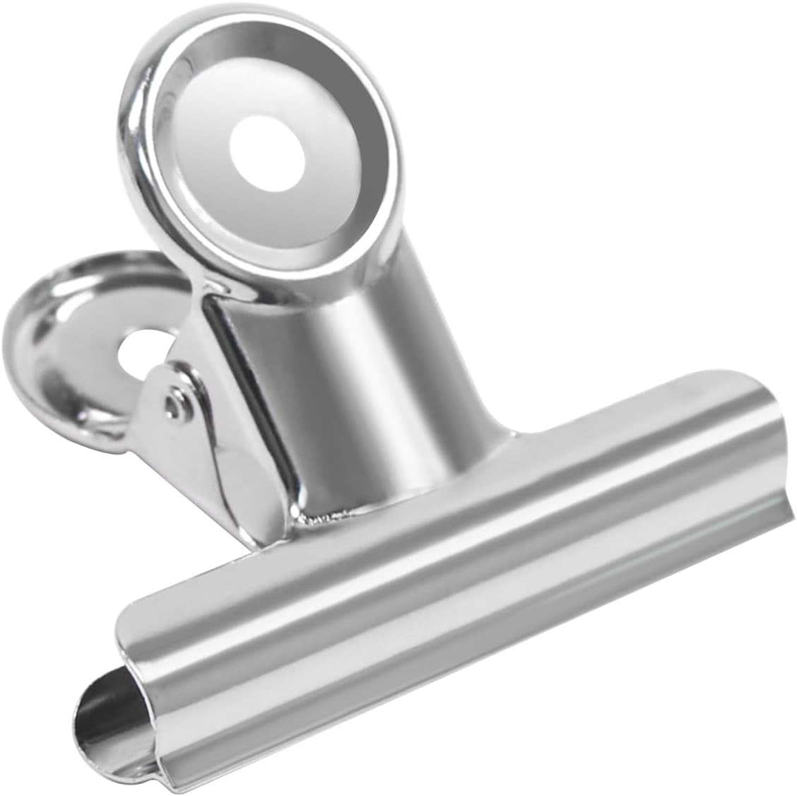 Large Metal Bulldog Clips, Twelve Pieces, 2.5 Inch Silver Hinge Clamps