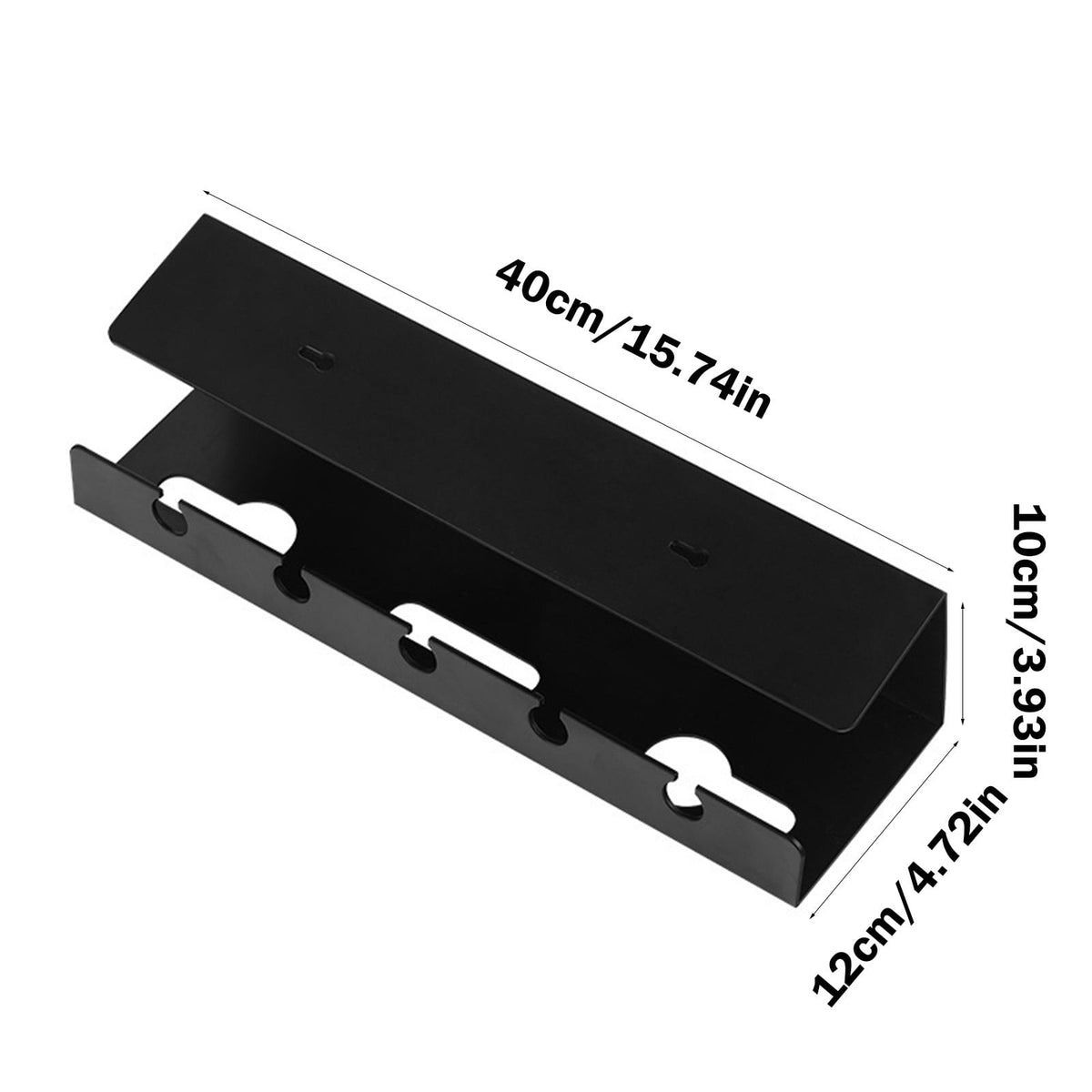 Under-Desk Cable Tray in Black, 15.74 by 4.72 by 3.93 Inches - Image 3