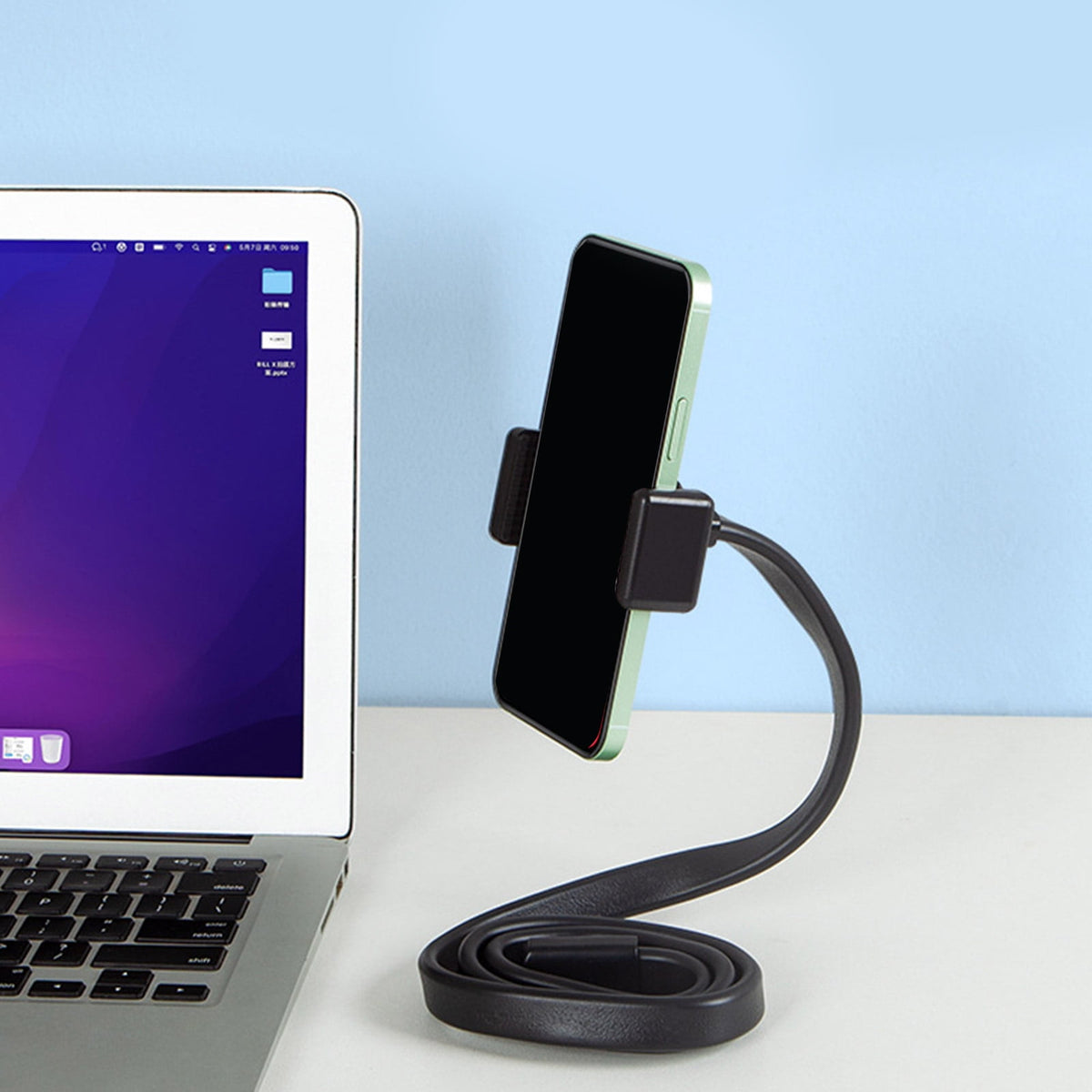 Bendable Arm Phone Holder with Quarter-Inch Mount for Desk and Bedside - Image 5