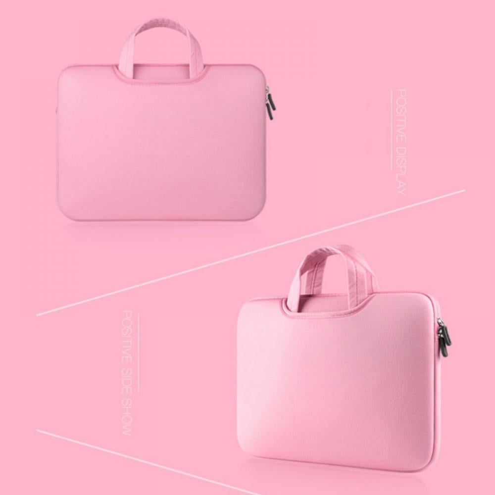 Padded 14-Inch Laptop Sleeve in Pink with Zip Closure and Two Pockets - Image 3