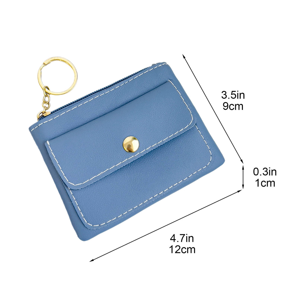 Small Zip Wallet for Coins and Cards, 4.7 by 3.5 Inches, in Bright Colors - Image 3