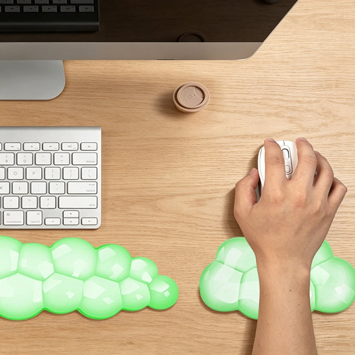 Gel Wrist Rests for Keyboard and Mouse, Two Pieces in Gray - Image 4