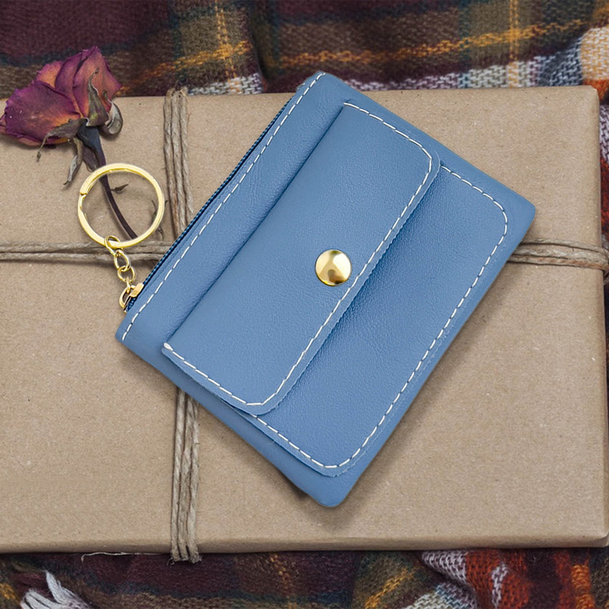 Small Zip Wallet for Coins and Cards, 4.7 by 3.5 Inches, in Bright Colors - Image 6