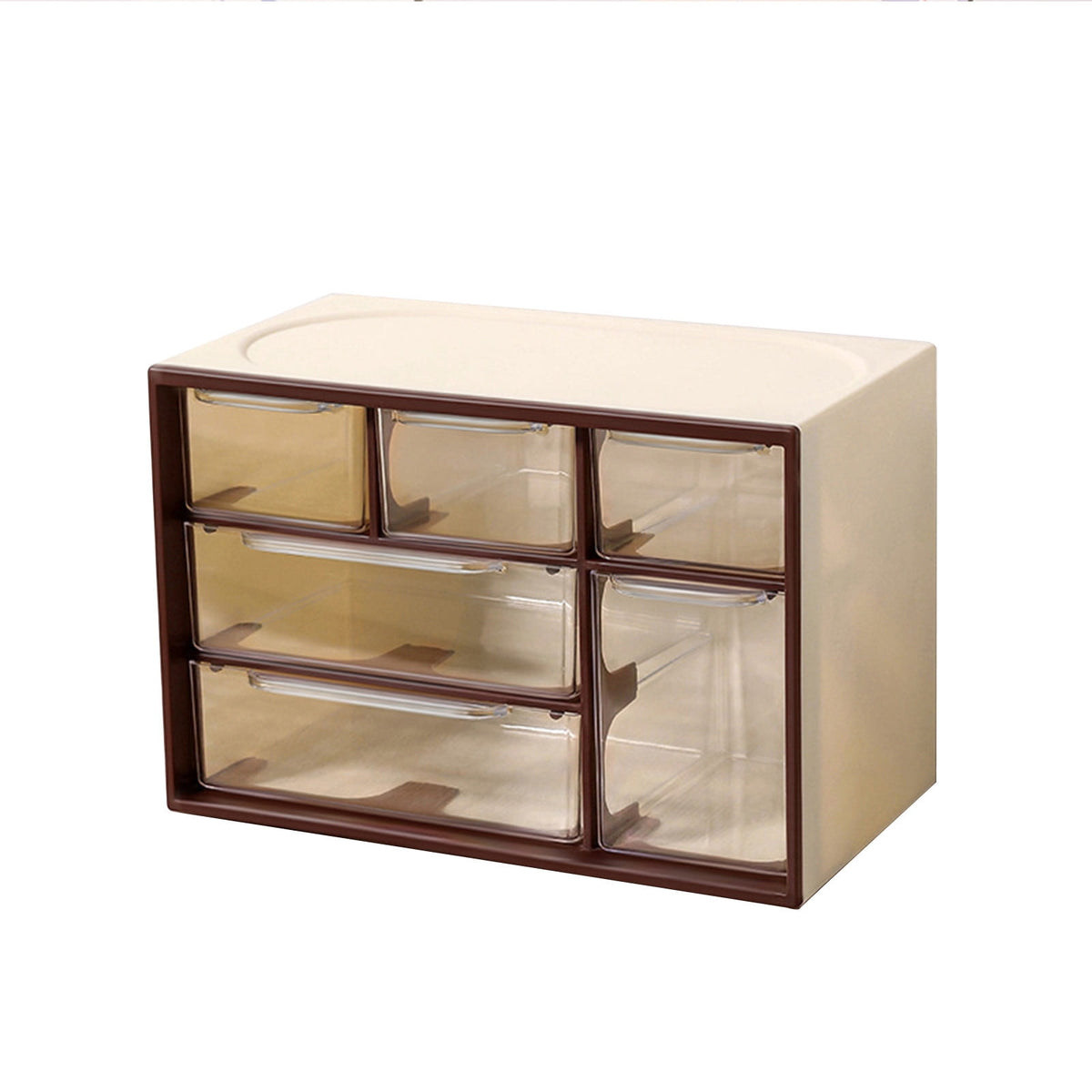 Stackable Desktop Drawer Box with Front Door and Lid for Small Items