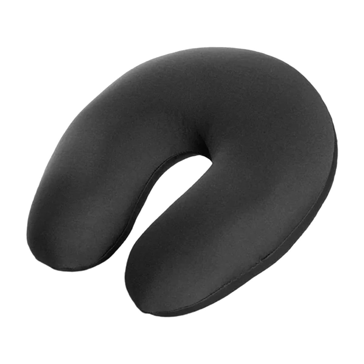 Microbead Travel Neck Pillow in Black Polyester for Flights and Commutes