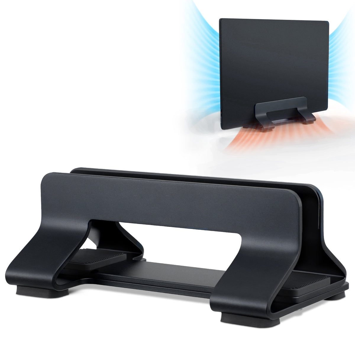 Vertical Laptop Stand in Aluminum with Tool-Free Width Adjustment, One Slot - Image 2