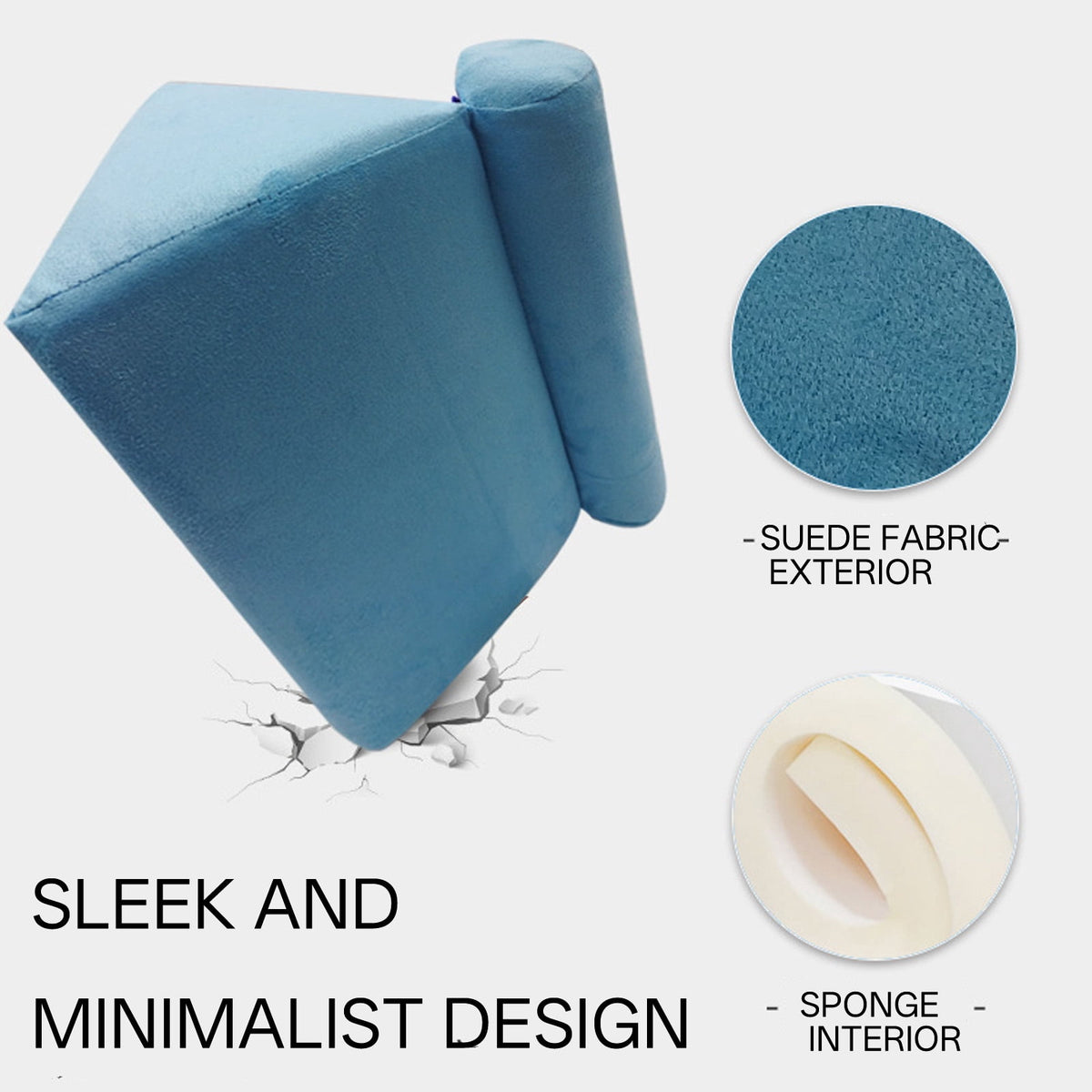 Suede Tablet Pillow Stand in Gray with Non-Slip Base and Sponge Filling - Image 3