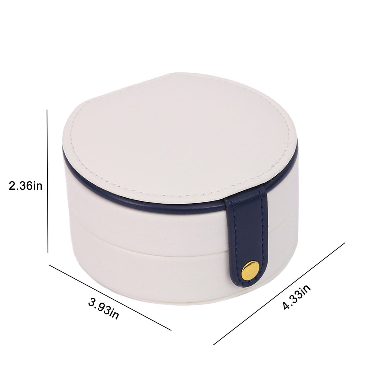 Compact Travel Jewelry Case in White with Ring Strip and Removable Dividers - Image 3