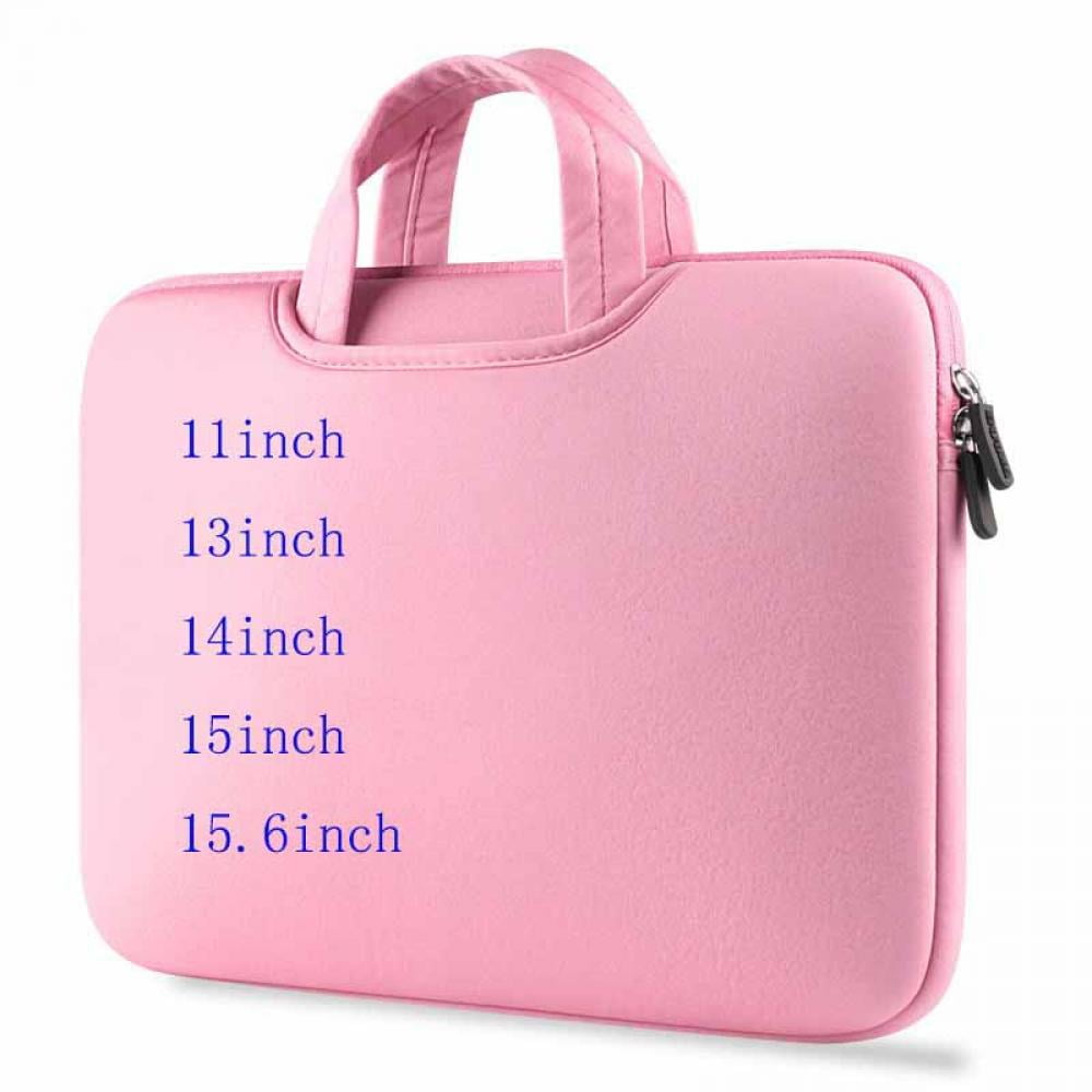 Padded 14-Inch Laptop Sleeve in Pink with Zip Closure and Two Pockets - Image 2