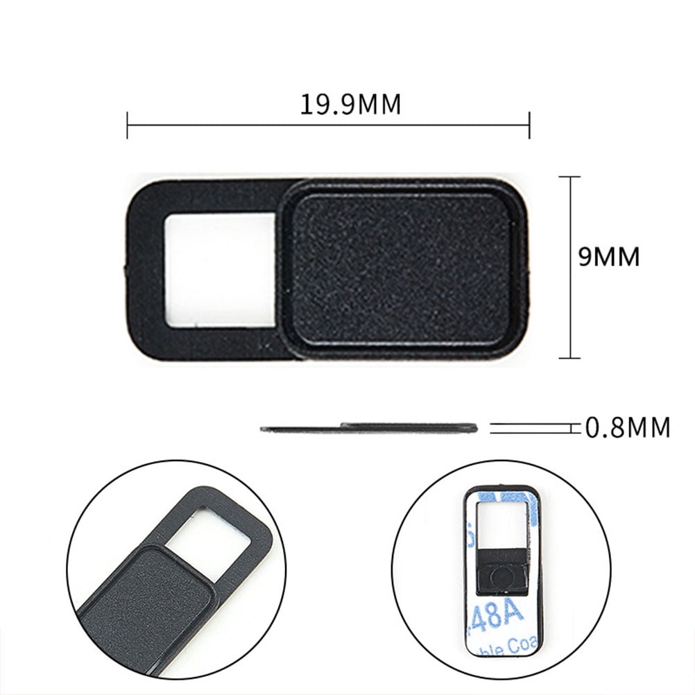 Sliding Webcam Covers, Nine Pieces in Black Plastic for Laptops and Tablets - Image 2