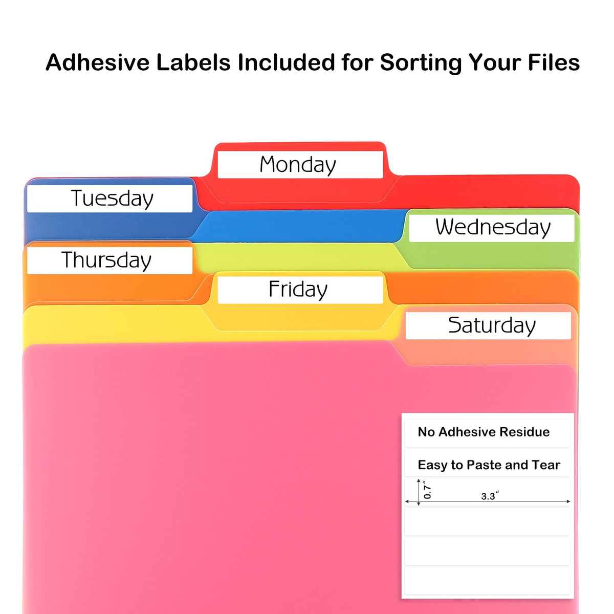 Poly File Folders with One-Third Cut Tabs, Eighteen Pieces in Six Colors - Image 4