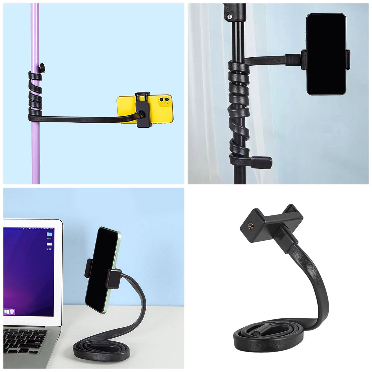Bendable Arm Phone Holder with Quarter-Inch Mount for Desk and Bedside - Image 3
